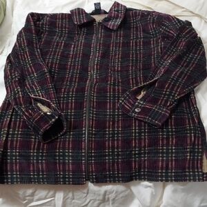 Silver Lake Plaid Corduroy Women's Jacket Full Zip SzL